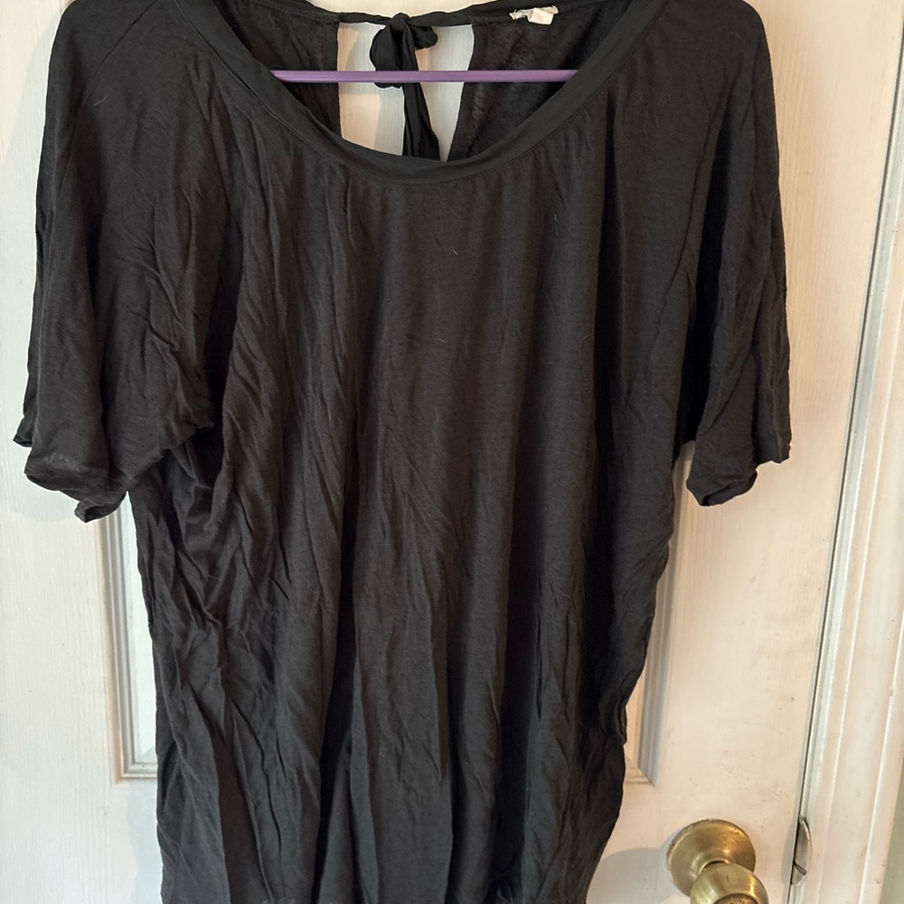 J. Crew Black Women's Blouse with Tie Back